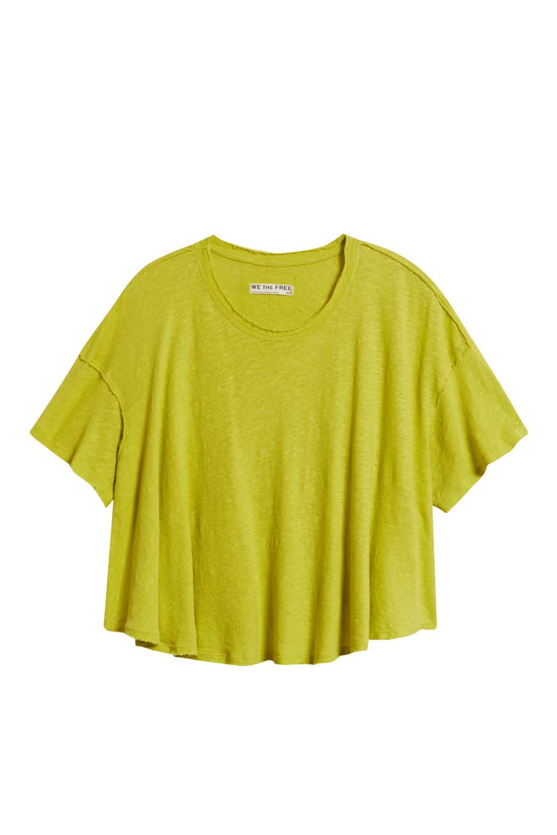 Elsie Linen & Cotton Slub Jersey Swing T-Shirt, Alternate, color, WARM OLIVE