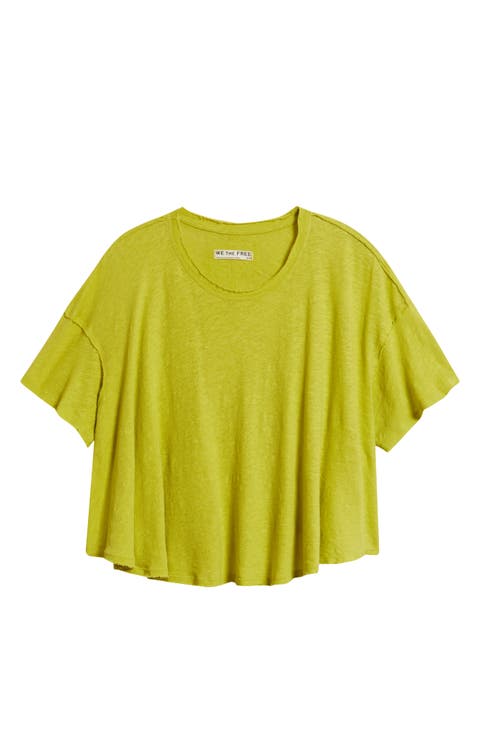 Elsie Linen & Cotton Slub Jersey Swing T-Shirt