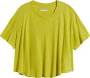 Free People Elsie Linen & Cotton Slub Jersey Swing T-Shirt