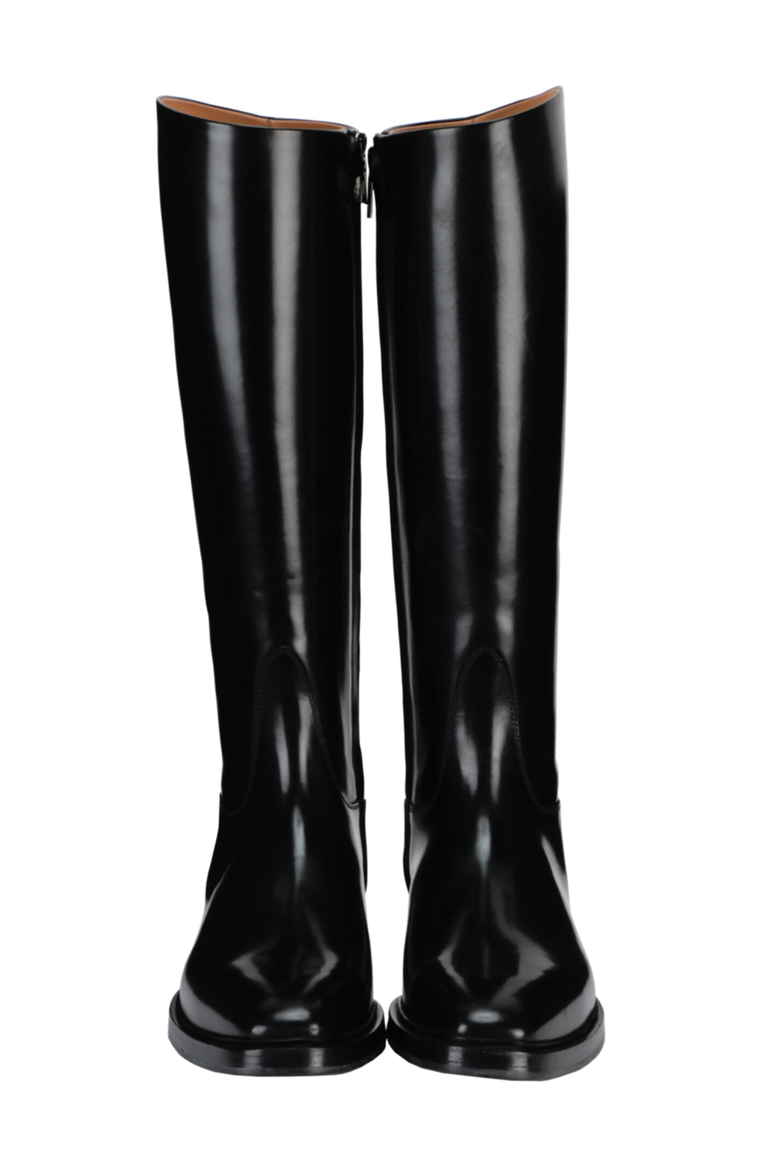 FERRAGAMO Fluid Leather Riding Boot, Alternate, color, Black