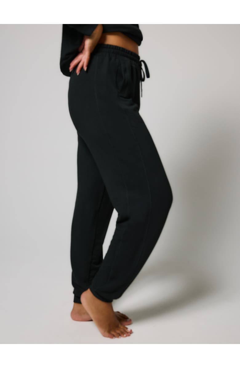 LOVALL Luxe Lounge Jogger + Sweatshirt Set, Alternate, color, Black