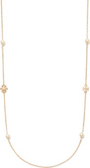Tory Burch Kira Pearl Delicate Long Necklace