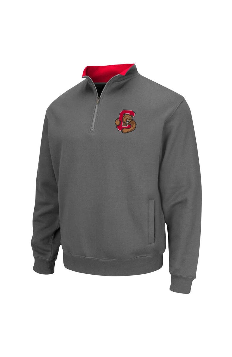 COLOSSEUM Men's Colosseum Charcoal Cornell Big Red Tortugas Logo Quarter-Zip Pullover Jacket, Alternate, color, Charcoal