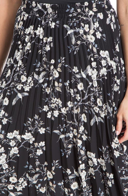 Max Studio Graduated Pleat Knee-length Midi Skirt In Black