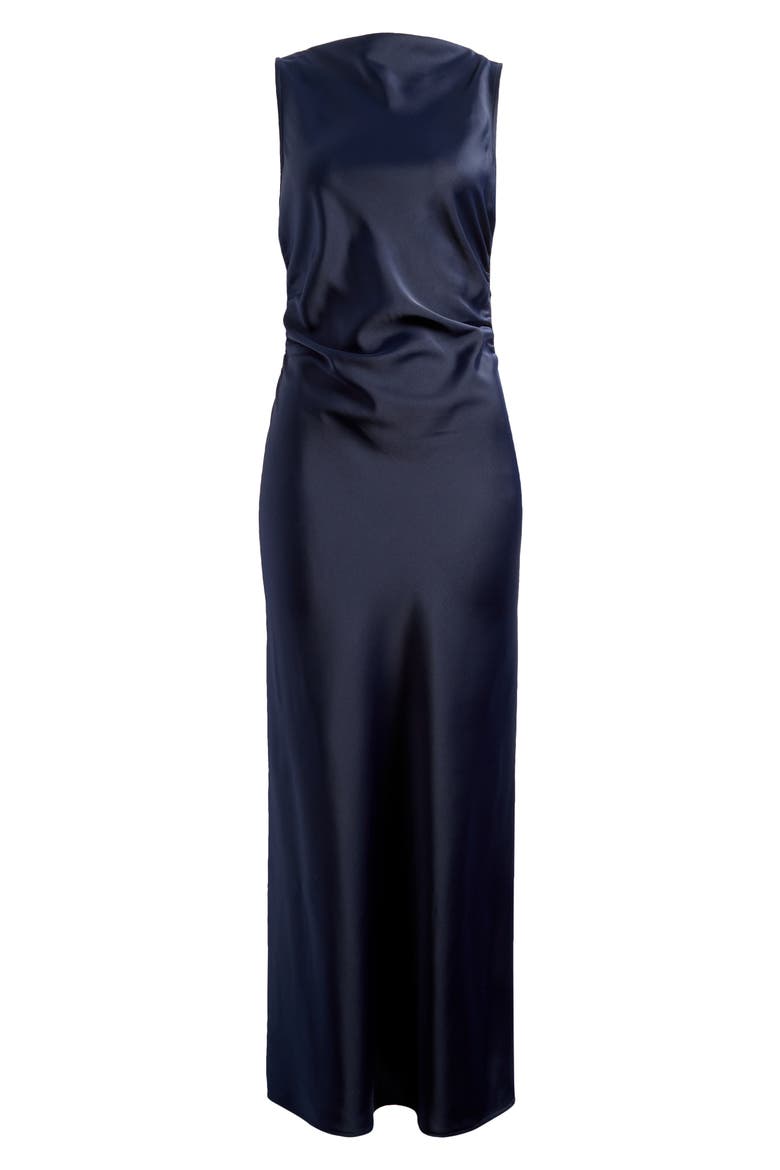x Jourdan Sloane Bella Satin Dress, Alternate, color, NAVY
