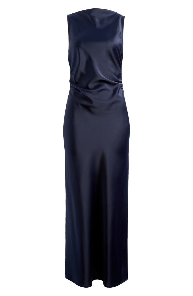 WAYF x Jourdan Sloane Bella Satin Dress, Alternate, color, Navy