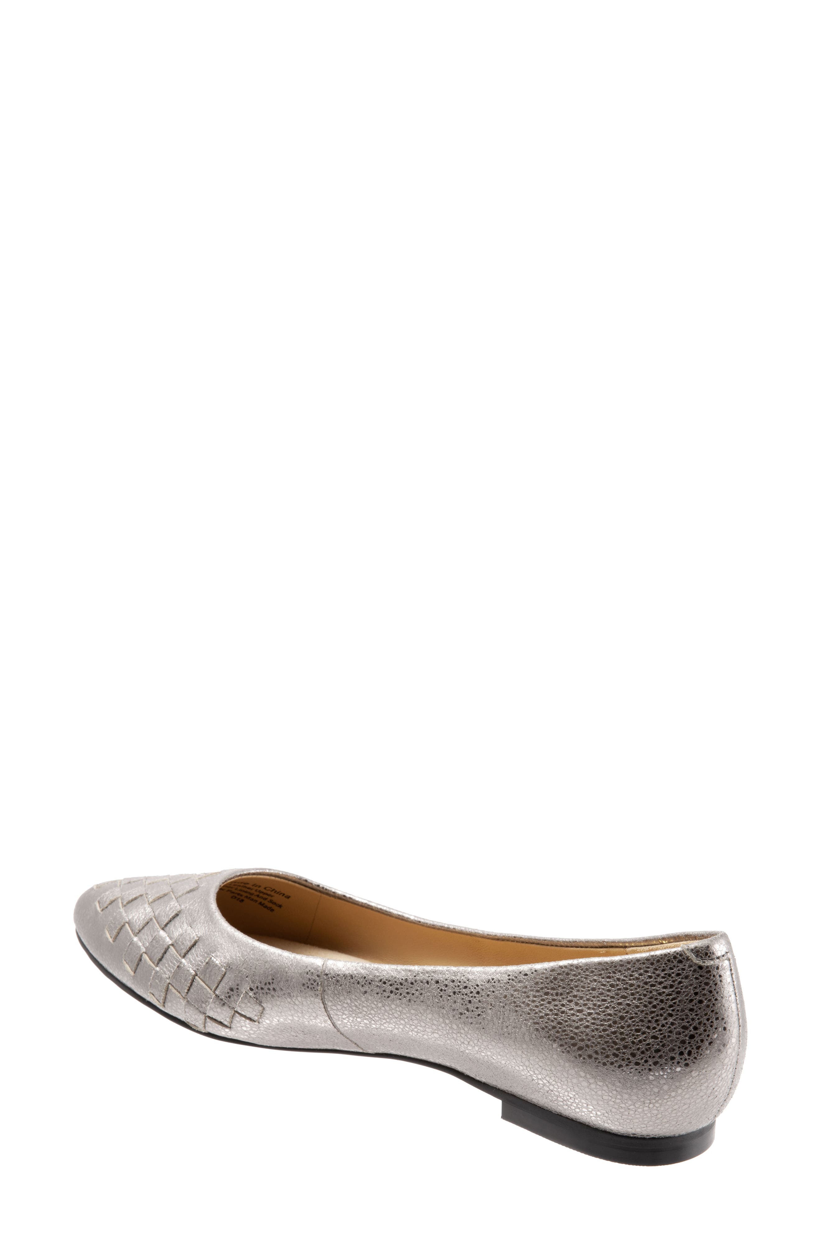 Estee Woven Flat, Alternate, color, SILVER LEATHER