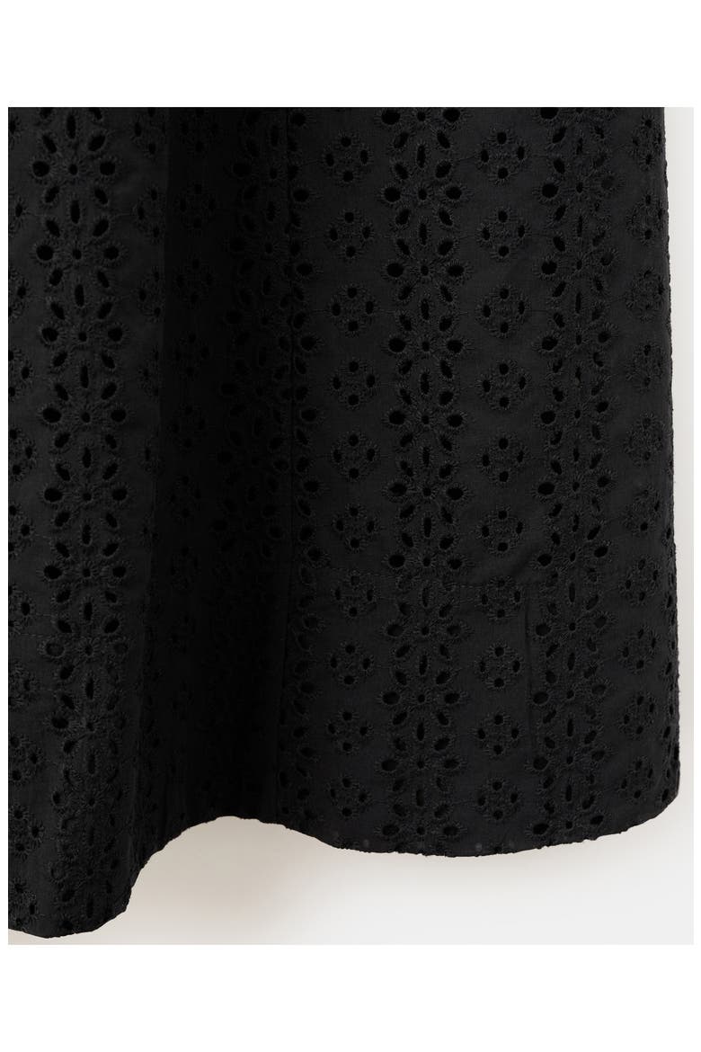 Square Neck Cotton Eyelet Dress, Alternate, color, BLACK