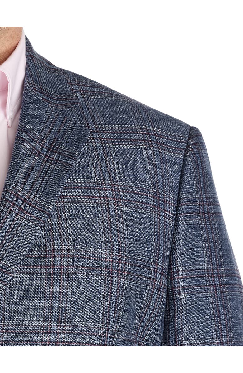 Oak Hill Premium by DXL Big & Tall Glen Plaid Sport Coat, Alternate, color, Blue