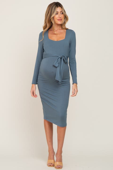 Basic Square Neck Midi Dress