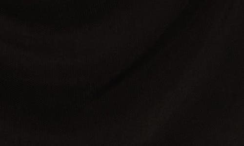 Leith Drape Front Mesh Top In Black