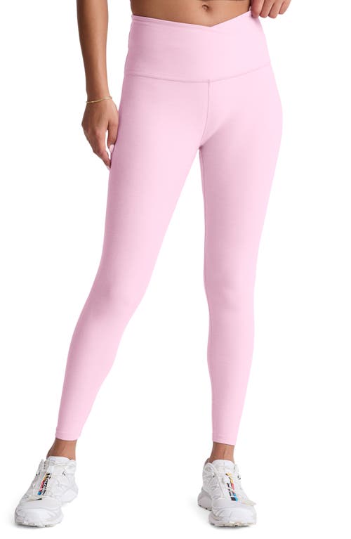 Beyond Yoga At Your Leisure Space Dye High Waist Midi Leggings In Pink
