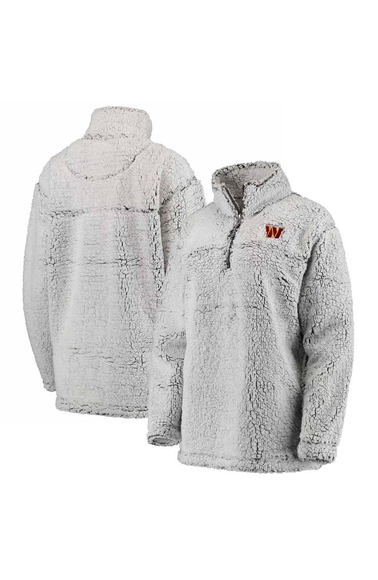 G-III 4HER BY CARL BANKS Women's G-III 4Her by Carl Banks Gray Washington Commanders Sherpa Quarter-Zip Jacket, Alternate, color,