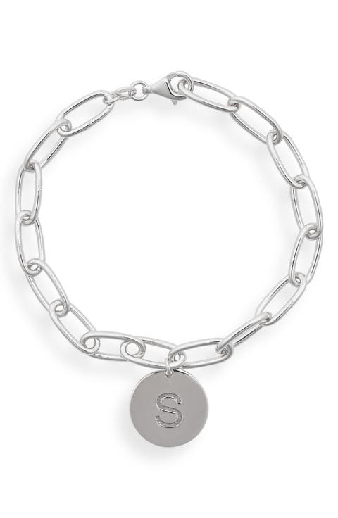 Initial Disc Charm Bracelet