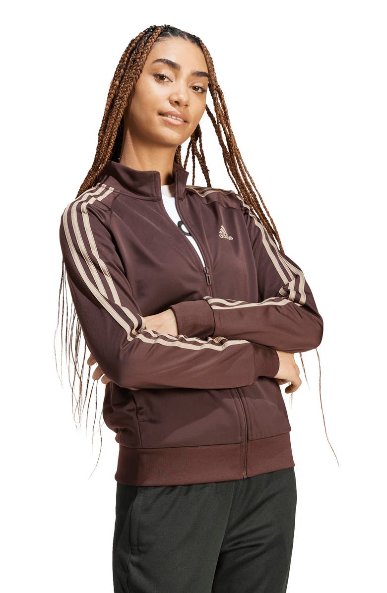 adidas Essentials 3-Stripes Recycled Polyester Track Jacket, Alternate, color, 