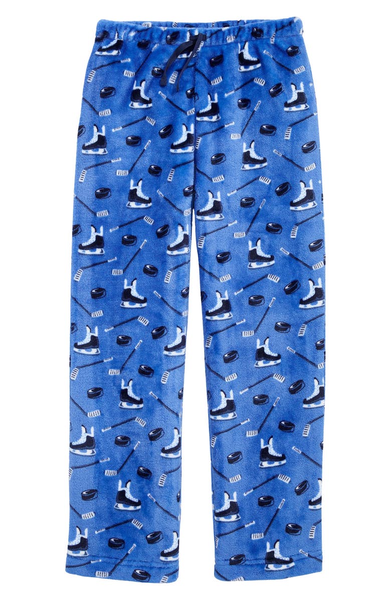 vineyard vines Kids' Print Fleece Sleep Pants, Main, color, Slap Shot Tide Blue