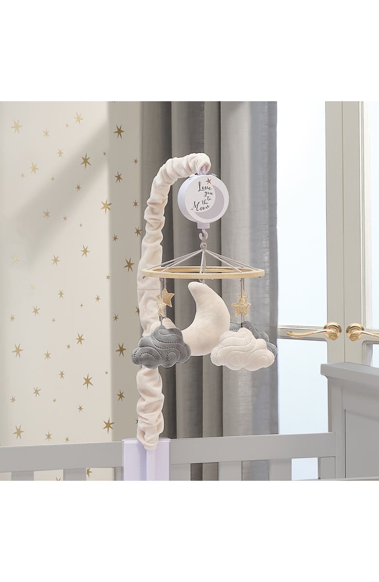 Lambs & Ivy Goodnight Moon Musical Baby Crib Mobile Soother Toy - Stars/Clouds, Alternate, color, Cream