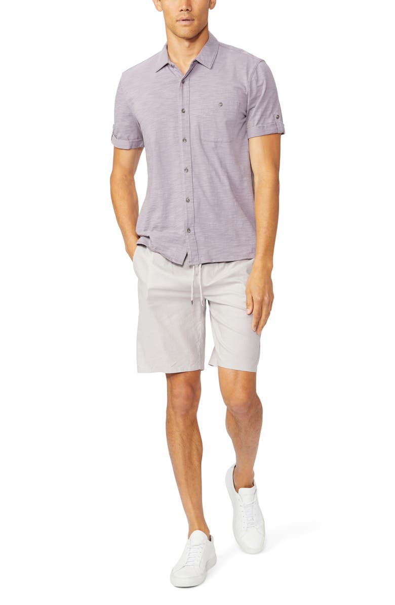 PAIGE Brayden Classic Fit Roll Tab Short Sleeve Knit Shirt, Alternate, color, Moonmead