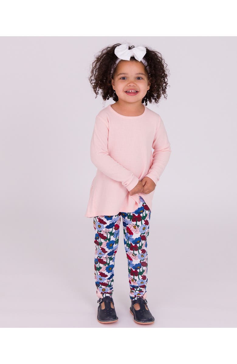 RuffleButts Baby Girls Ruched Bow Leggings, Alternate, color, 