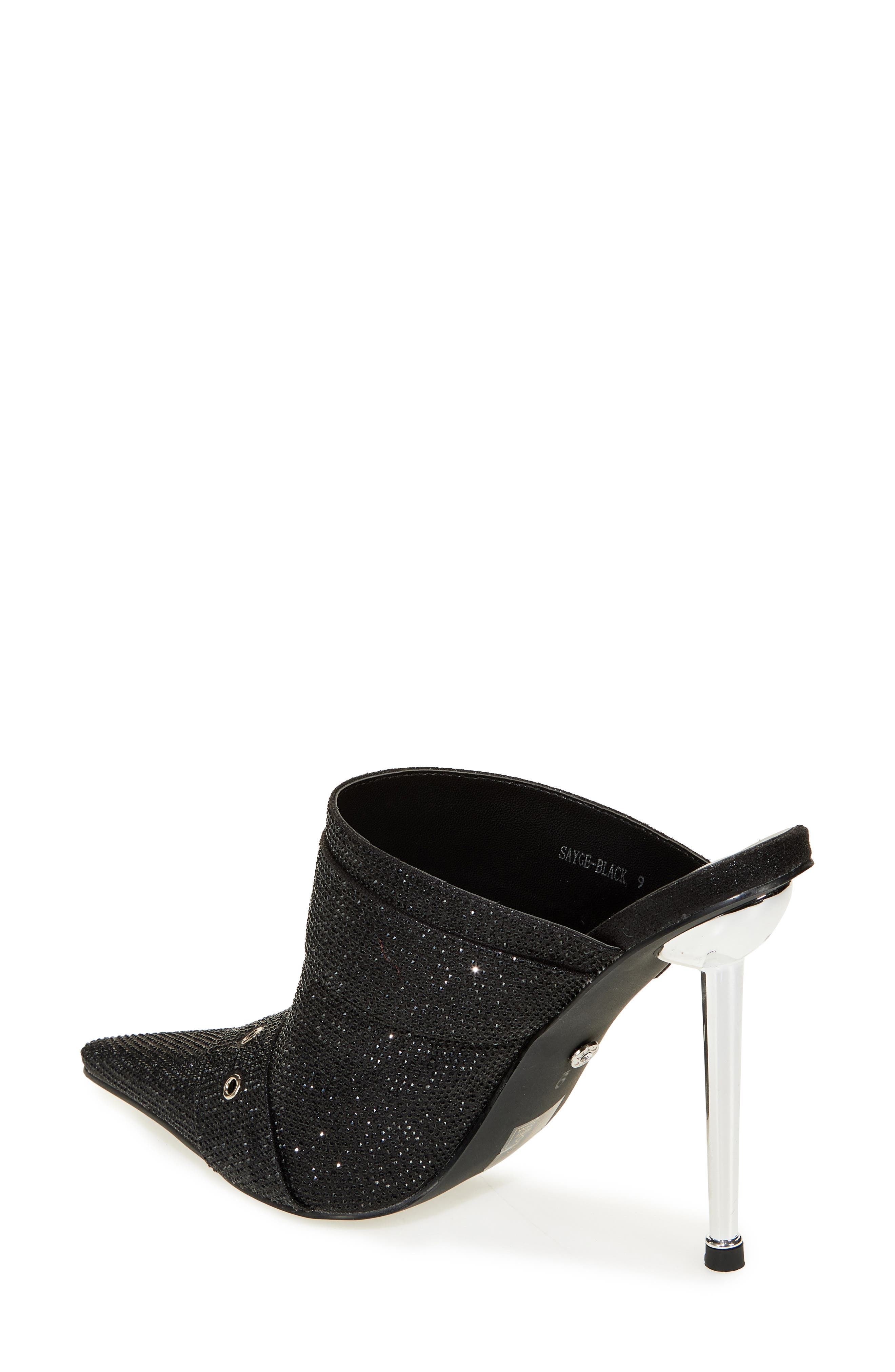 AZALEA WANG Sayge Rhinestone Buckle Strap Mule Pump, Alternate, color, 
