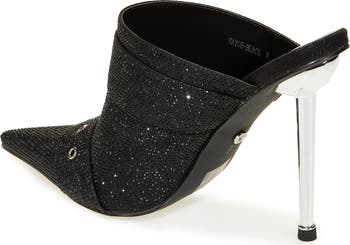Sayge Rhinestone Buckle Strap Mule Pump