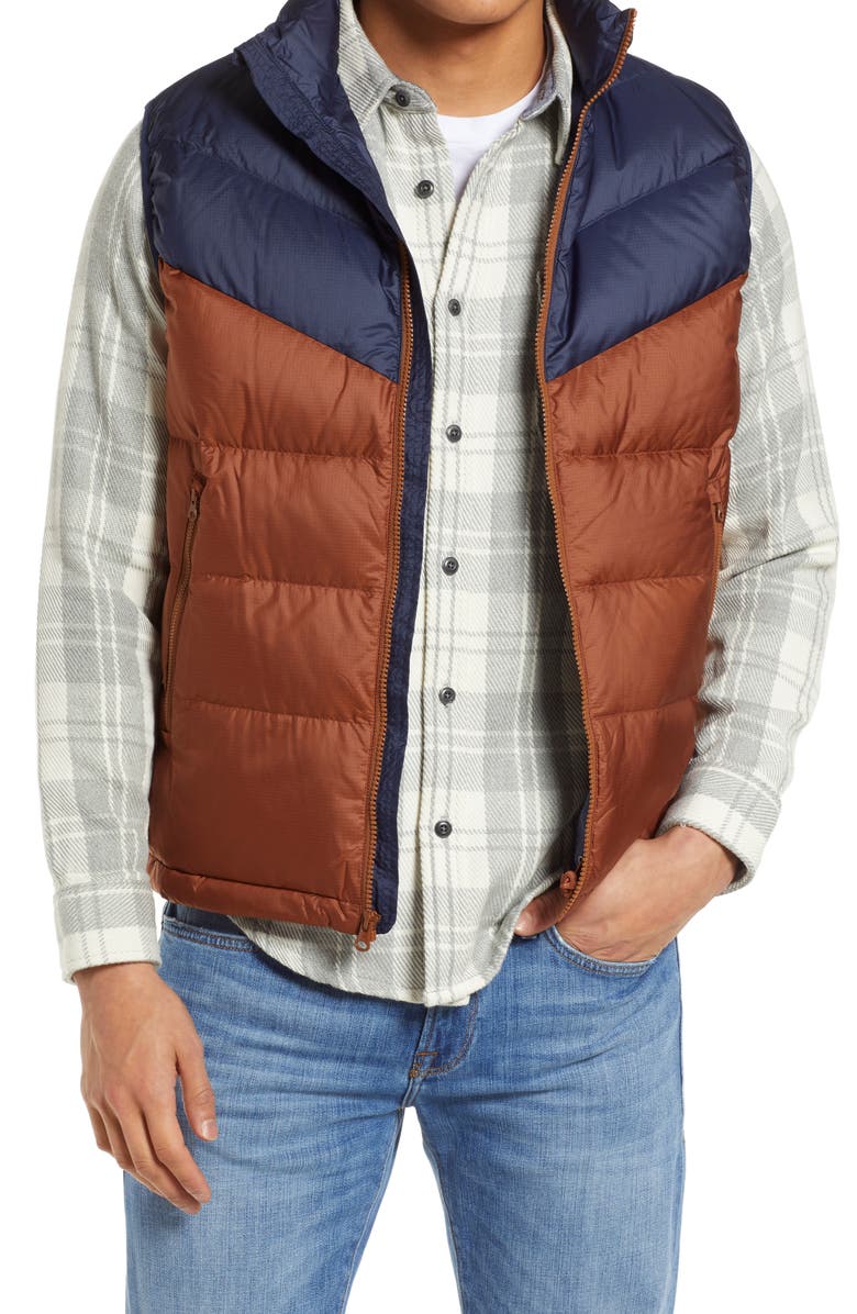 Outerknown Colorblock 700 Fill Power Down Puffer Vest, Main, color, 
