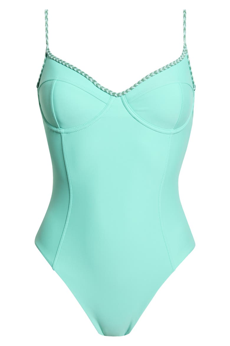Jayda Braided One-Piece Swimsuit, Alternate, color, SEAGLASS