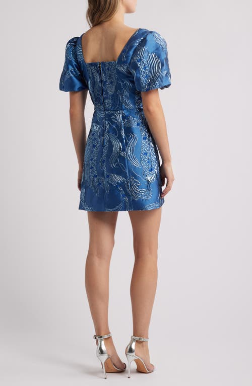 Lilly Pulitzer ® Booker Puff Sleeve Jacquard Romper In Low Tide Navy