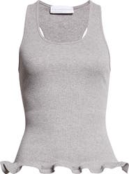 Stella McCartney Frilled Hem Rib Organic Cotton Tank