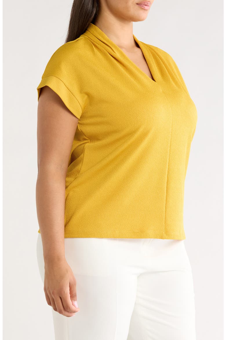 V-Neck Stretch Crepe Top, Alternate, color, BUTTERSCOTCH