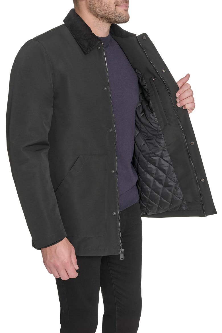 Corduroy Collar Barn Jacket, Alternate, color, BLACK