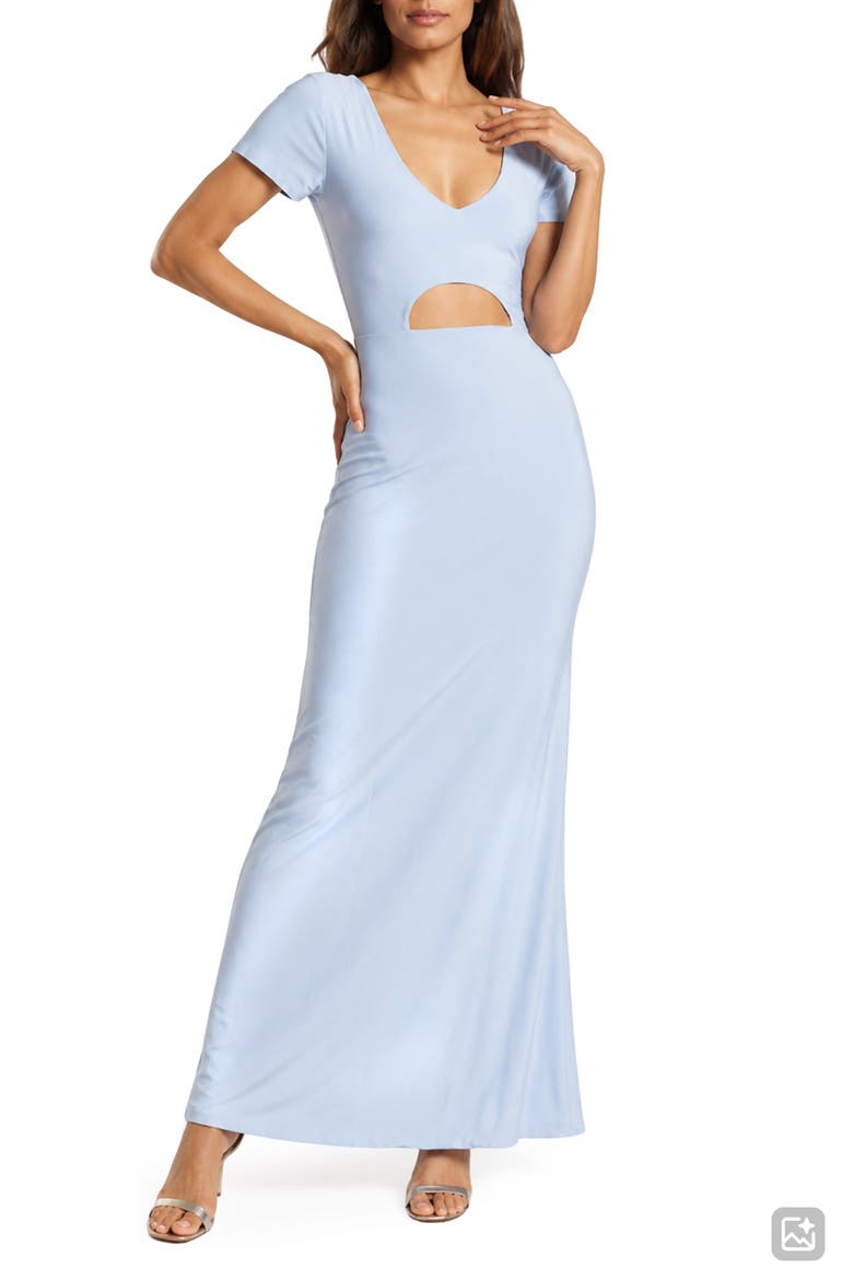 Anjelina Slinky Cutout Maxi Dress, Main, color, DUSTY BLUE