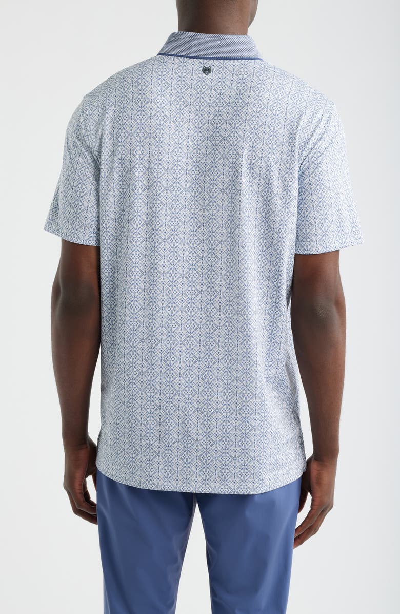 Greyson Echo Falls Geo Print Performance Golf Polo, Alternate, color, Arctic