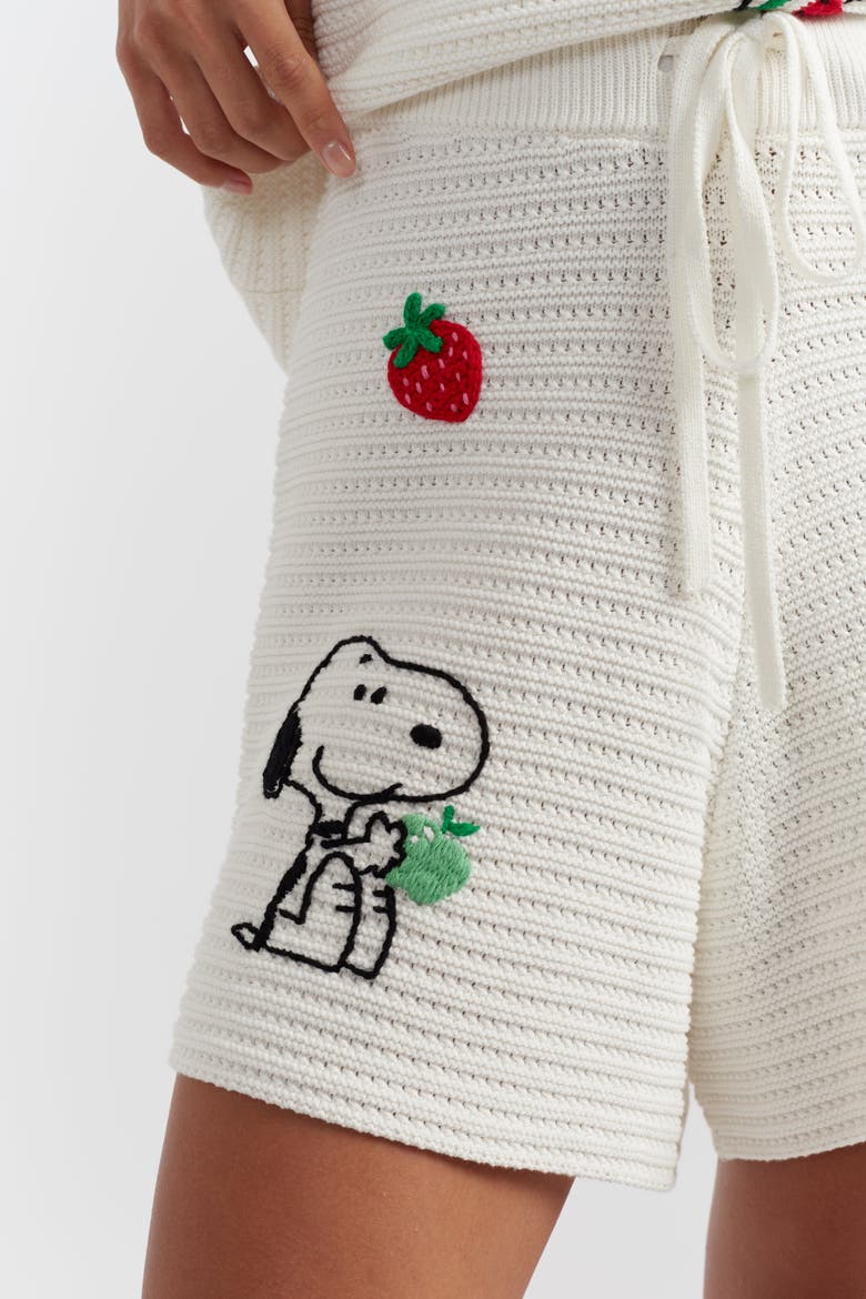 Cotton Snoopy Crochet Shorts, Alternate, color, Cream