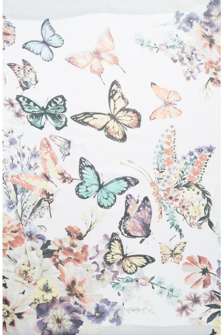 Butterfly Garden Print Square Scarf, Alternate, color, NEUTRAL
