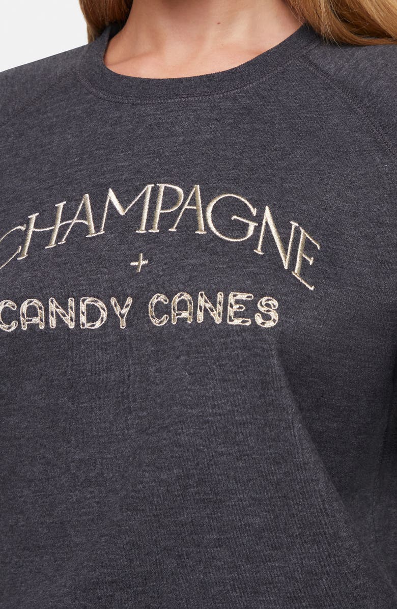 Wildfox Keely Champs and Candy Sweatshirt, Alternate, color, Heather Grey