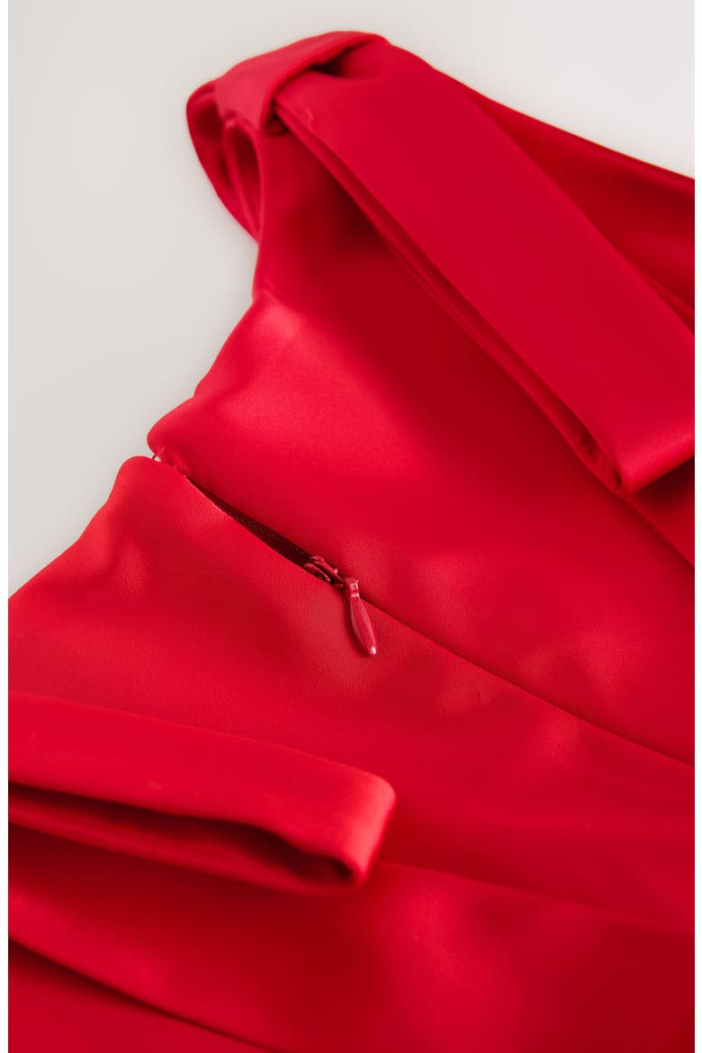 Satin Tie Detail Minidress, Alternate, color, RED