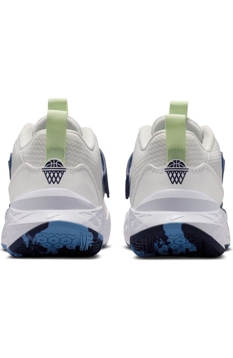 Nike Kids' Team Hustle D 12 Basketball Shoe, Alternate, color, White/ Volt Tint/ Navy