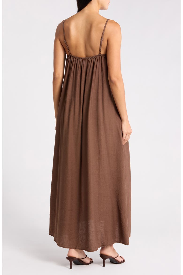 Pleated Maxi Sundress, Alternate, color, BROWN