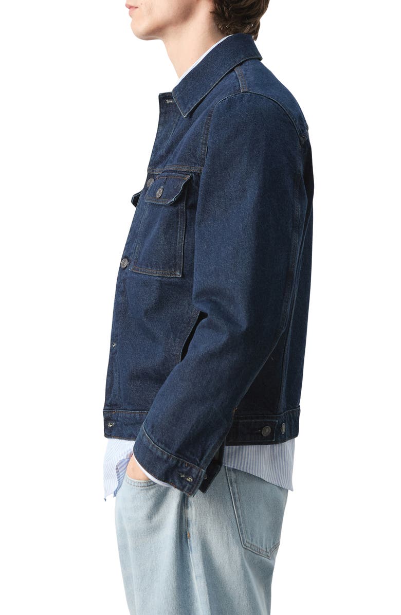 MANGO Cotton Denim Jacket, Alternate, color, Open Blue