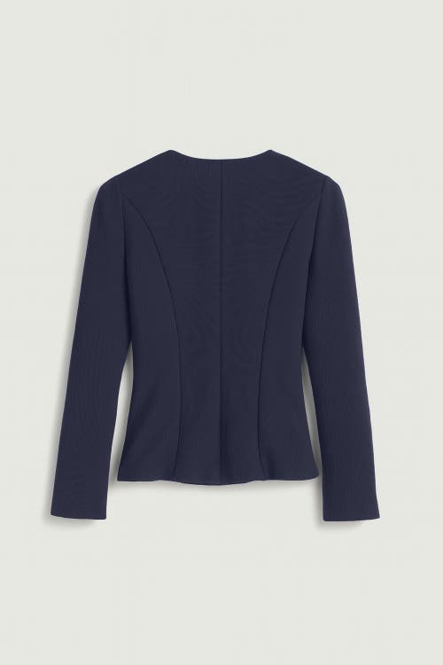 Nocturne Zip-front Structured Top In Blue