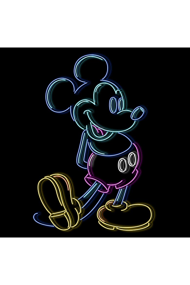 Boy's Mickey & Friends Neon Mickey  Graphic T-Shirt, Alternate, color, Black