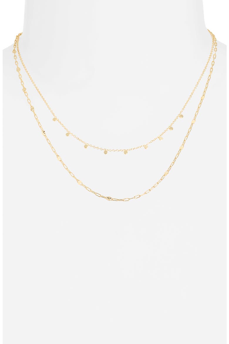 Gift Boxed Layered 14K Gold Plate Chain Necklace, Alternate, color, CLEAR- GOLD