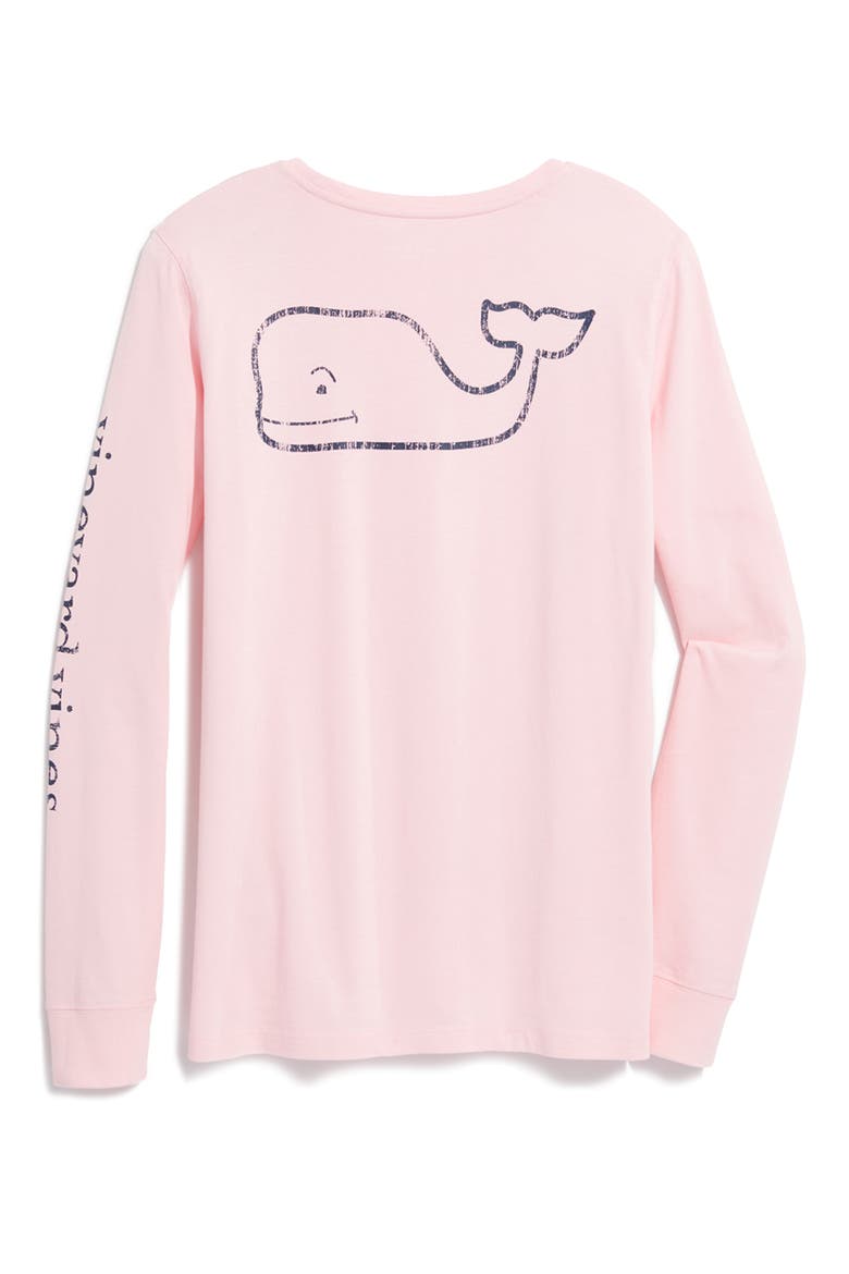 Whale Long Sleeve Pocket Graphic Tee, Alternate, color, FLAMINGO