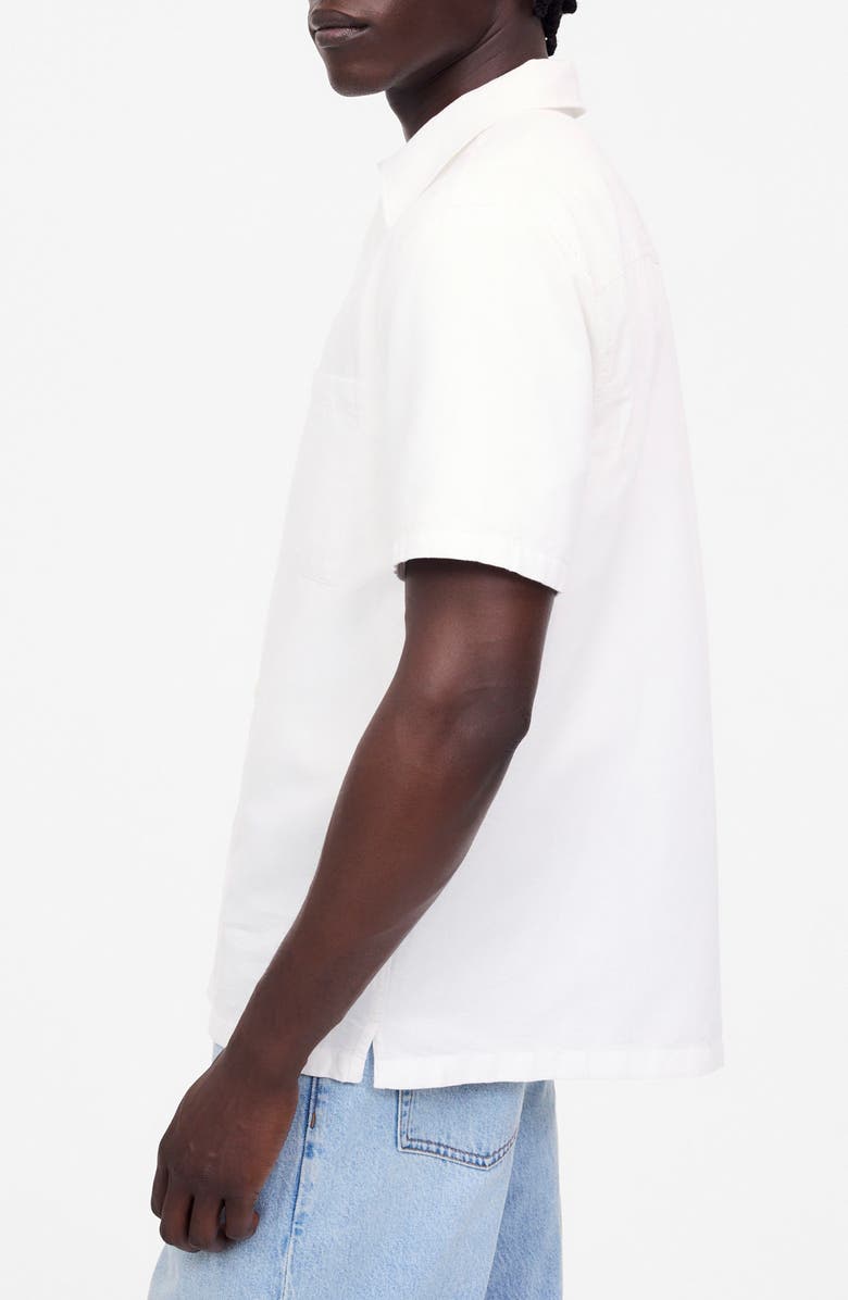 Madewell Short Sleeve Linen & Cotton Button-Up Shirt, Alternate, color, White