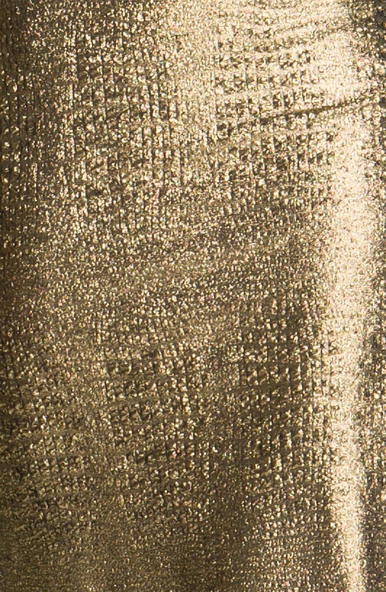 Alice + Olivia 'Selma' Mesh Back Lamé Sheath Dress, Alternate, color, 