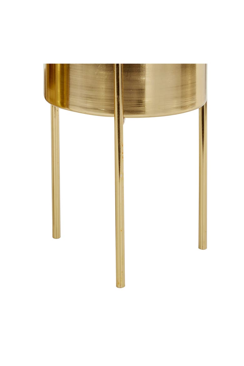 Goldtone Metal Contemporary Planter with Removable Stand - Set of 3, Alternate, color, GOLD