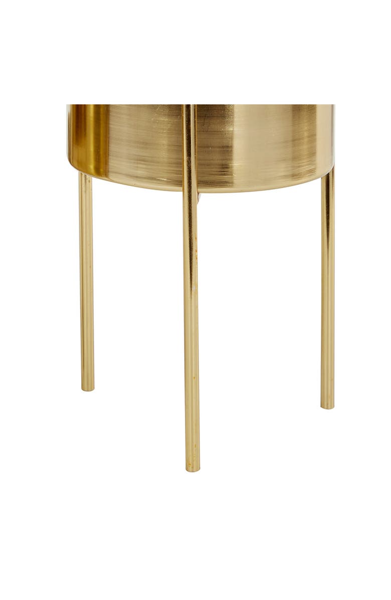 WILLOW ROW Goldtone Metal Contemporary Planter with Removable Stand - Set of 3, Alternate, color,