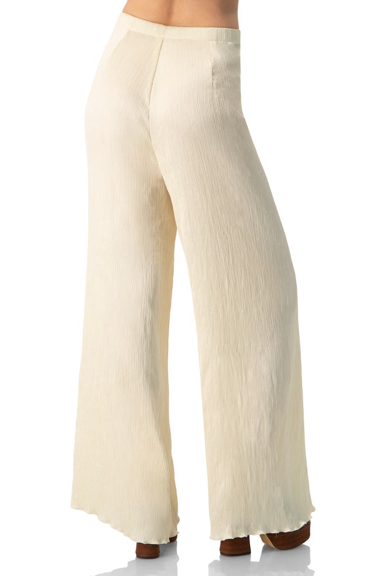 Elastic Waistband Pleated Wide-Leg  Pants, Alternate, color, Ivory