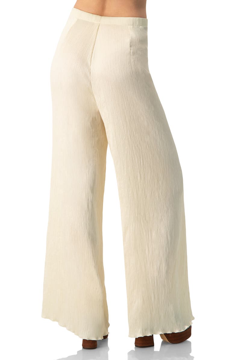 IVONNE Elastic Waistband Pleated Wide-Leg  Pants, Alternate, color, Ivory